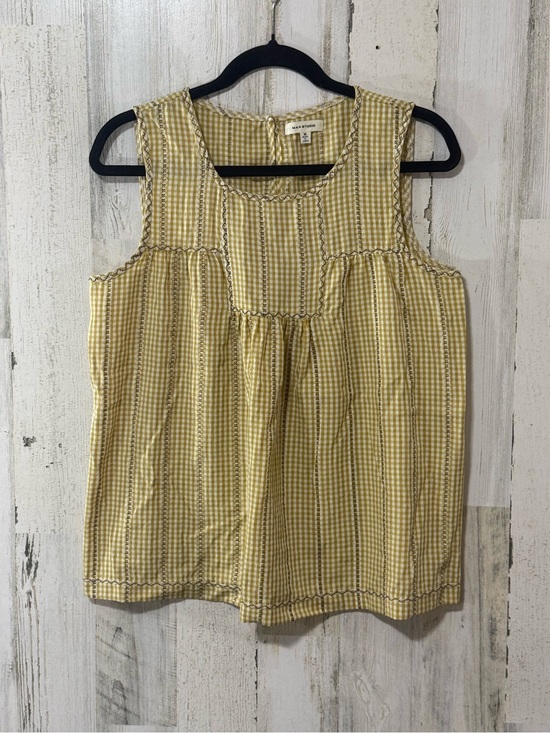Max Studio Tops - Max Studio Yellow Gingham Sleeveless Cotton Top
